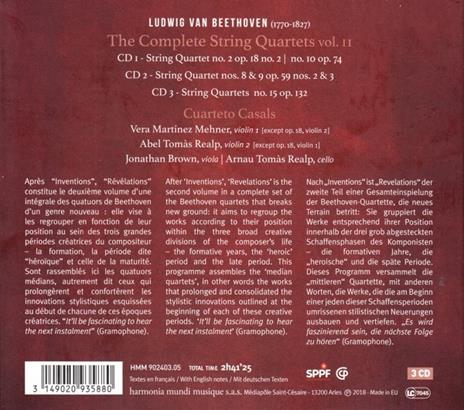 Revelations. Quartetti per archi completi vol.2 - CD Audio di Ludwig van Beethoven,Quarteto Casals - 2