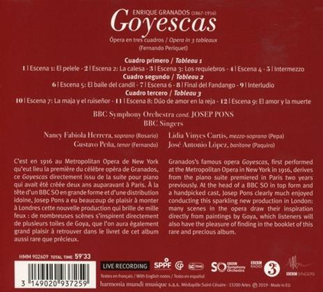 Goyescas. Live in Barbican Center, Jan. 2018 (Opera Version) - CD Audio di Enrique Granados,BBC Symphony Orchestra,BBC Singers,Josep Pons - 2