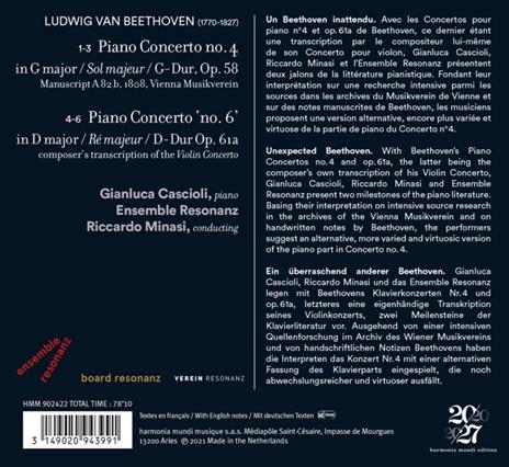Piano Concertos Nos 4 and 6 - CD Audio di Ludwig van Beethoven - 2