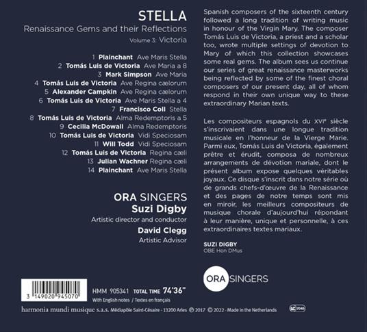 Stella. Renaissance Gems and Their Reflections - CD Audio di Ora Singers - 2