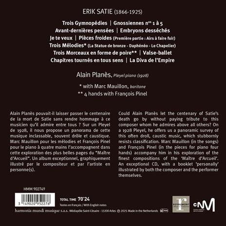 Piano Works & Melodies - CD Audio di Erik Satie,Alain Planés - 2