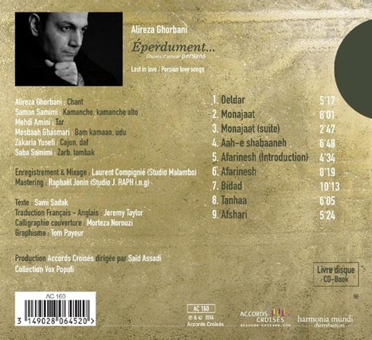 Éperdument. Canti persiani d'amore - CD Audio di Alireza Ghorbani - 2