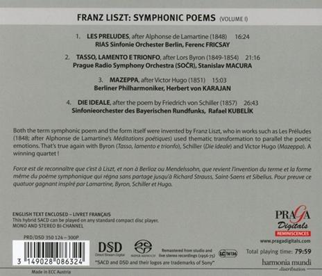 Poemi sinfonici (Import) - SuperAudio CD di Franz Liszt,Ferenc Fricsay,Herbert Von Karajan,Berliner Philharmoniker,Radio Symphony Orchestra Praga - 2