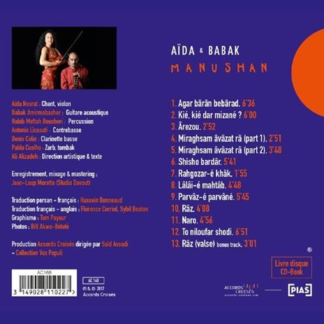 Manushan - CD Audio di Aida Nosrat,Babak Amirmobasher - 2