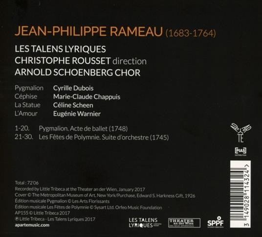 Pigmalione - CD Audio di Jean-Philippe Rameau,Christophe Rousset,Les Talens Lyriques,Arnold Schönberg Choir - 2