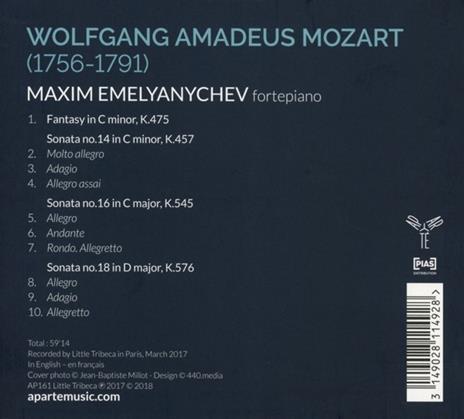 Sonate per pianoforte - CD Audio di Wolfgang Amadeus Mozart,Maxim Emelyanychev - 2