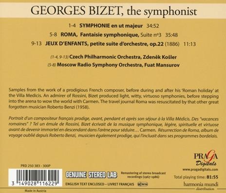 Symphonie en ut - Roma - Jeux d'enfants - CD Audio di Georges Bizet - 2