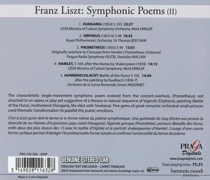 Poemi Sinfonici vol.2 - CD Audio di Franz Liszt