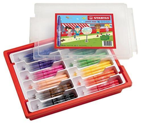 Pennarello - STABILO power max - punta XL - School Box da 96 - 12 Colori assortiti