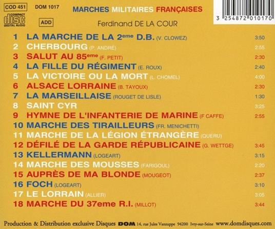 Marche Militaire Francaises - CD Audio - 2