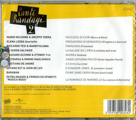 Canti randagi 2. Omaggio a Fabrizio De André - CD Audio - 2