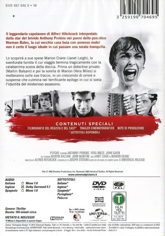 Psyco (DVD) di Alfred Hitchcock - DVD - 2