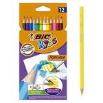 Bic Kids Aquacouleur Matite Colorate Acquerellabili Confezione da 12 Matite Colori Assortiti