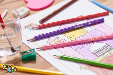 BIC Kids Matite Colorate Acquerellabili, Aquacouleur, Colori Assortiti, Confezione da 24 Matite, Colori per Bambini a Casa e a Scuola - 5