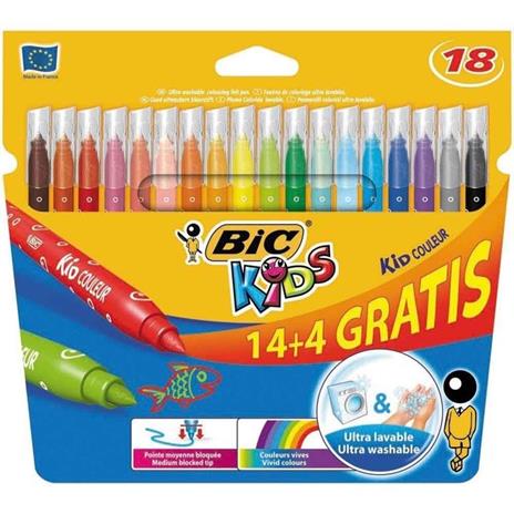 BIC Kid Couleur 14+4 marcatore Medio 18 pezzo(i)