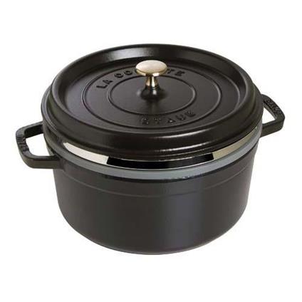 Staub cocotte con cestello a vapore rotonda 26 cm - nero