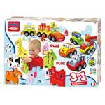 Maxi Abrickmaxi Set 3 In 1 Animali, Veicoli E Trenino