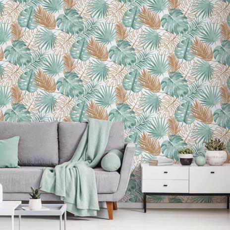 DUTCH WALLCOVERINGS Carta da Parati Motivo Foglie di Monstera Verde - 2