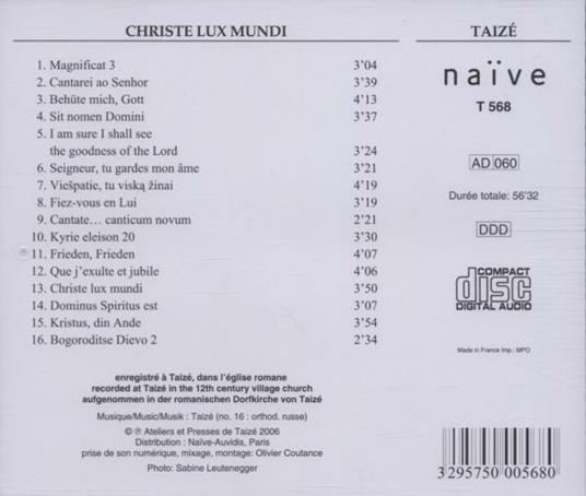 Christe Lux Mundi - CD Audio di Taize - 2