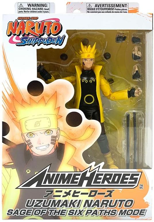 Bandai Anime Heroes Shippuden-Action Figure di Naruto Uzumaki in modalità Eremita Rikudo (Sage of Six Paths Mode) 17 cm-36908, Colore Nero, 36908 - 3