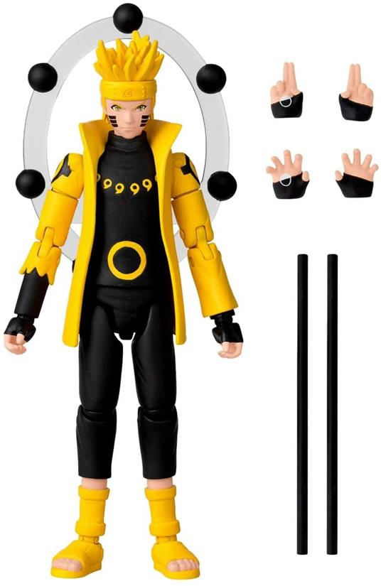 Bandai Anime Heroes Shippuden-Action Figure di Naruto Uzumaki in modalità Eremita Rikudo (Sage of Six Paths Mode) 17 cm-36908, Colore Nero, 36908 - 4