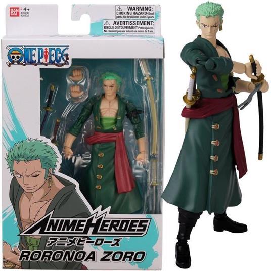 BANDAI Anime Heroes - One Piece - Figura di eroi anime 17 cm - Roronoa Zoro