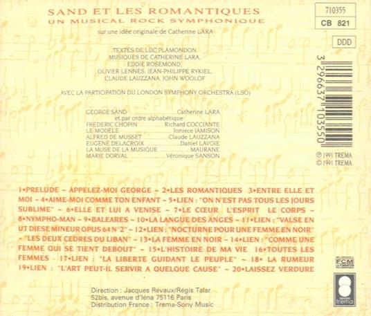 Sand Et Les Romantiques - CD Audio di Catherine Lara - 2