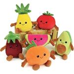 JEMINI Fruity's box di 6 morbidi peluche frutta e verdura +/- 17 cm