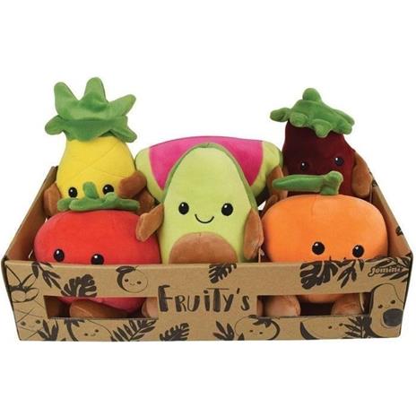 JEMINI Fruity's box di 6 morbidi peluche frutta e verdura +/- 17 cm - 2