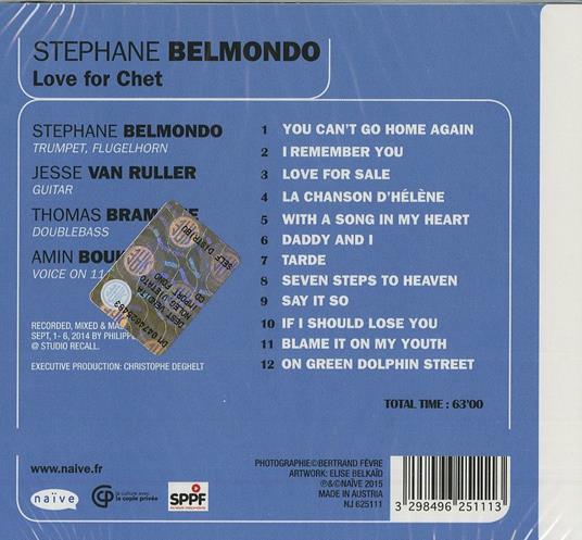 Love for Chet - CD Audio di Stephane Belmondo - 2