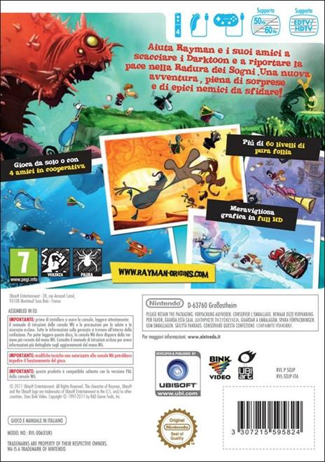 Ubisoft Rayman Origins Wii videogioco Nintendo Wii Basic ITA - 2