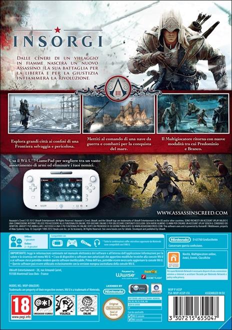 Ubisoft Assassin's Creed 3 Wii U videogioco Basic ITA - 11