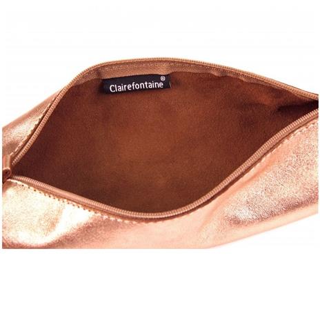 Astuccio tombolino trousse Clairefontaine in pelle iridescente. Rame - 2