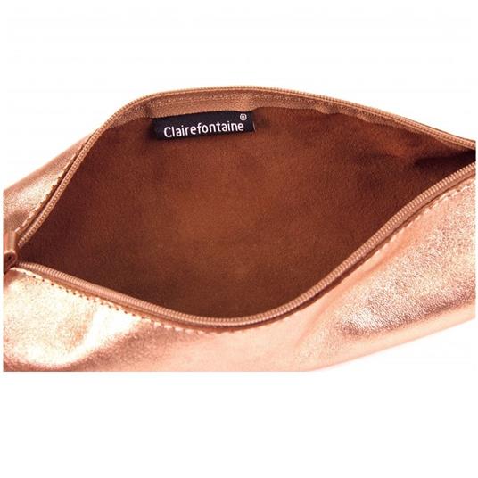 Astuccio tombolino trousse Clairefontaine in pelle iridescente. Rame - 2