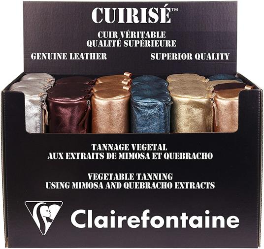 Astuccio tombolino trousse Clairefontaine in pelle iridescente. Rame - 6