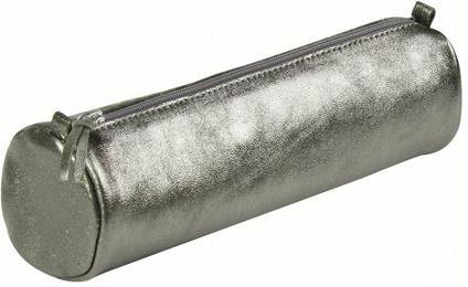 Astuccio tombolino trousse Clairefontaine in pelle iridescente. Grigio grafite