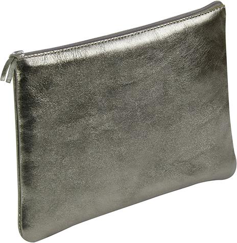 Astuccio trousse piatta Clairefontaine in pelle iridescente. Argento - 4