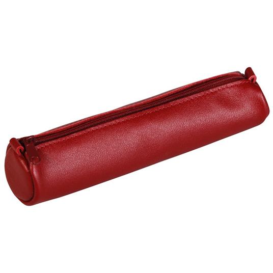 Astuccio mini Age Bag rotondo in pelle. Rosso