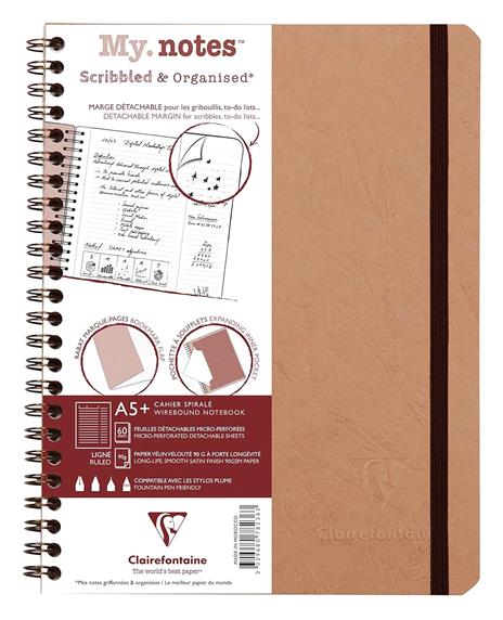 Quaderno spiralato Age Bag, My.Notes 16x21 marg.stacc. 60F Rig. Cognac