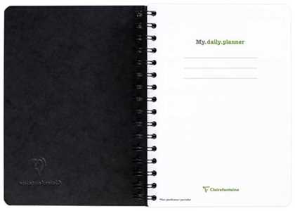 Cartoleria Taccuino spiralato Age Bag, My.Daily Planner 14,8x21cm 125F pre-stamp.stacc. Nero Clairefontaine