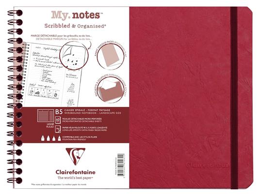 Quaderno spiralato Age Bag, My.Notes 25x19 marg.stacc 60F Rig. Rosso