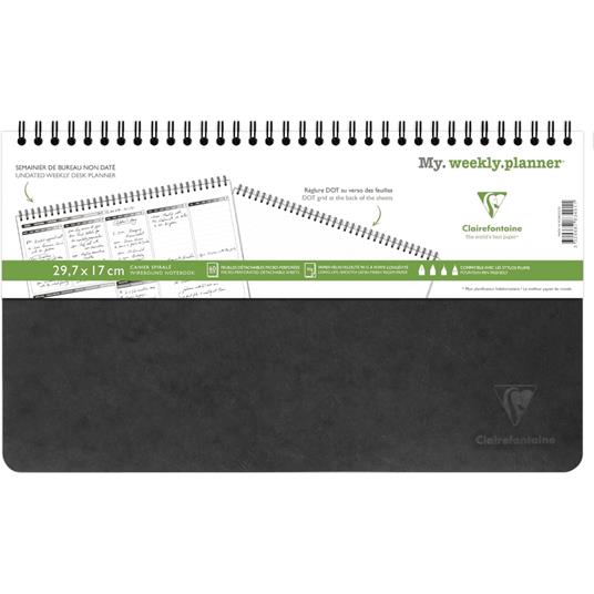 Taccuino spiralato Age Bag, My.Weekly Planner 29,7x17cm 60F pre-stamp.stacc.Nero