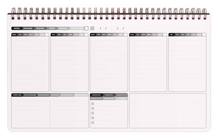 Taccuino spiralato Age Bag, My.Weekly Planner 29,7x17cm 60F pre-stamp.stacc.Nero