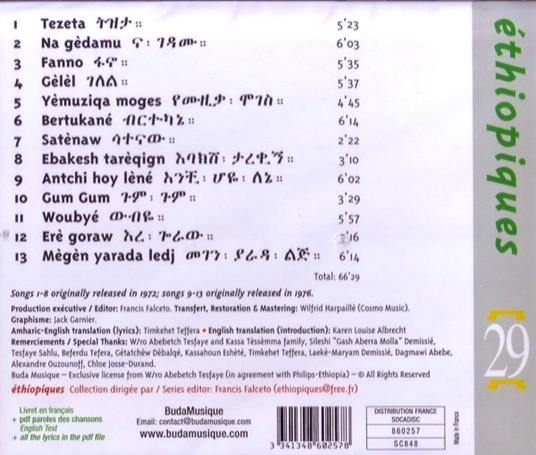 Ethiopiques 29. Mastawesha - CD Audio di Kasa Tessema - 2
