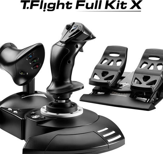Thrustmaster T.Flight Full Kit X: Completo Kit per Simulazioni di Volo, Joystick e Manetta Rimuovibile, Timone a Pedali con Scorrimento su Binari, Compatibile con Xbox Series X S, Xbox One e PC