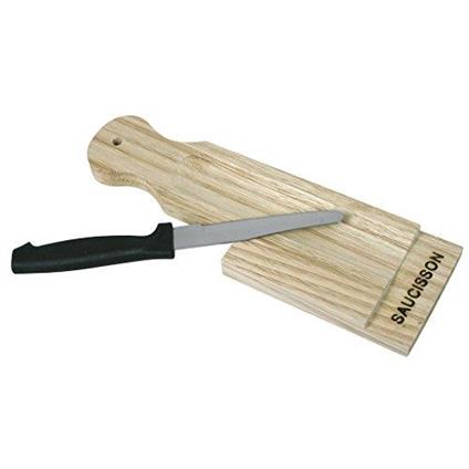 Faveco 501744 – Tagliere con coltello, legno di betulla, 8 x 26.6 x 1.3 cm, colore: marrone