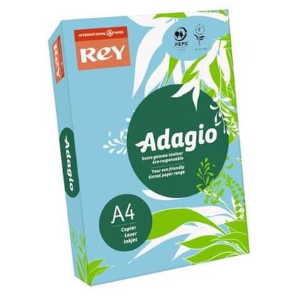 Carta colorata A4 INTERNATIONAL PAPER Rey Adagio blu tenue 48 risma 250 fogli - ADAGI160X471