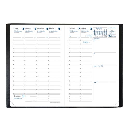 Agenda settimanale 2024, Quo Vadis, 13 mesi, Affari, con rubrica, italiano, Impala nero - 10 x 15 cm - 3