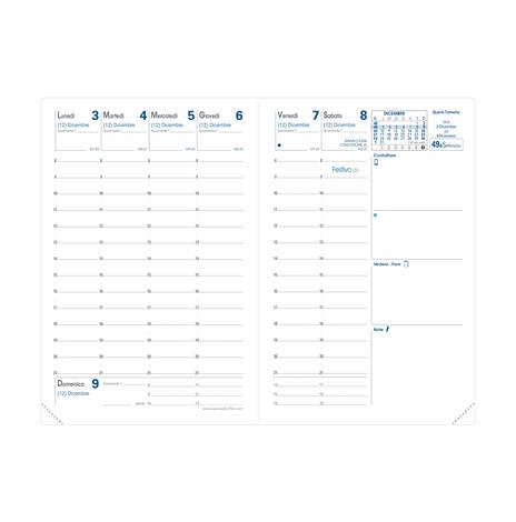 Agenda settimanale 2024, Quo Vadis, 13 mesi, Affari, con rubrica, italiano, Impala nero - 10 x 15 cm - 8
