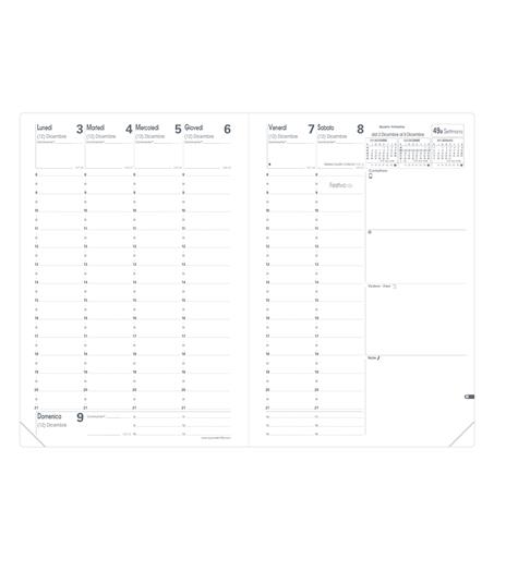 Agenda settimanale 2023, Quo Vadis, 13 mesi, MINISTRO, con rubrica IT, Impala nero - 16 x 24 cm - 2